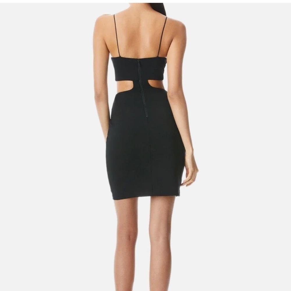 NWT‎ Alice + Olivia Cut Out Spaghetti Strap Bodycon Mini Black Dress 10 reg $285 - Picture 2 of 7